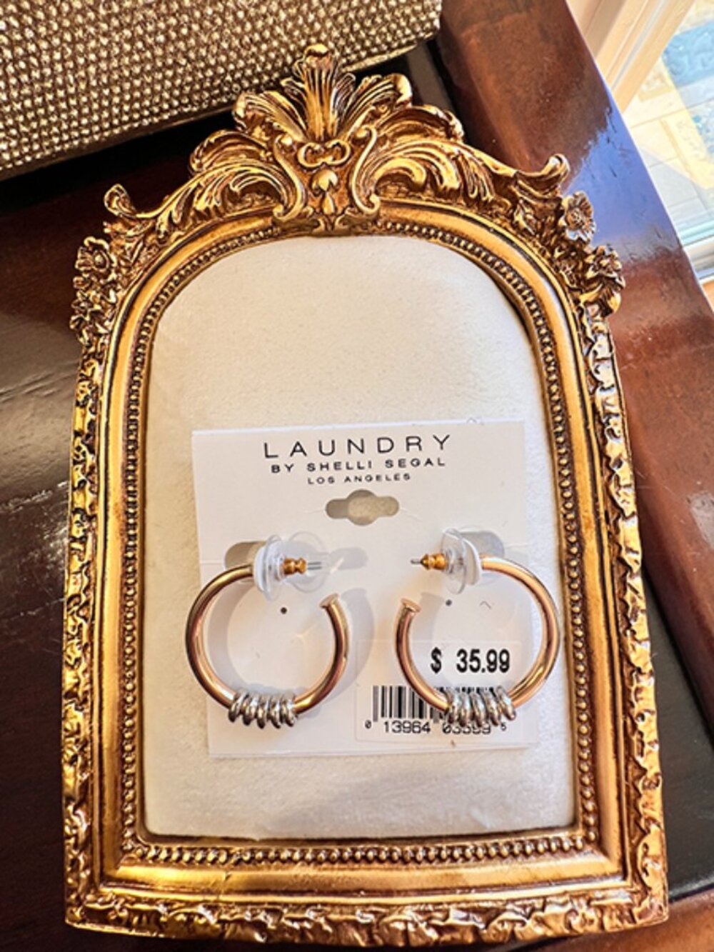 Laundry By Shelli Segal | Two-Tone Design Hoop Earrings | NWT